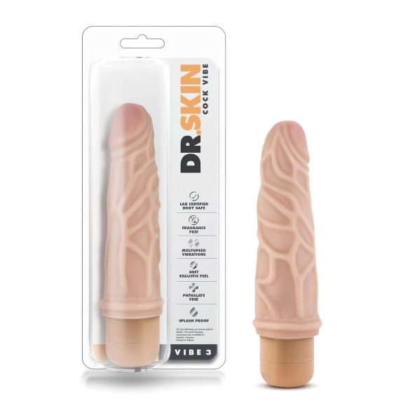Dr. Skin Vibe No.3 – realistyczny wibrator (naturalny)