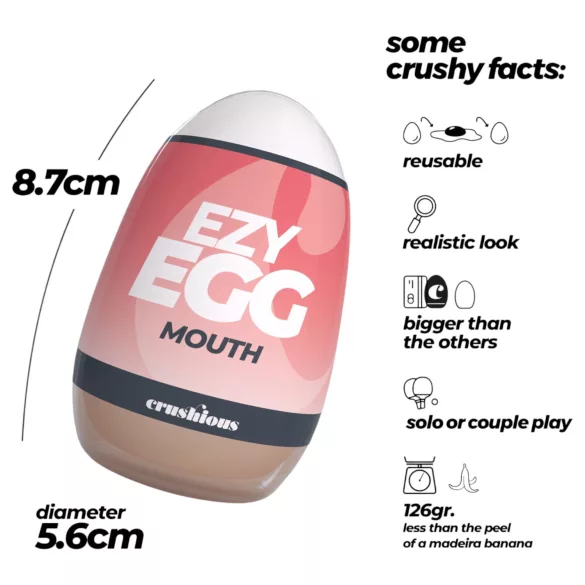 Crushious Ezy Egg Mouth - jajko masturbator (w kolorze ciała)