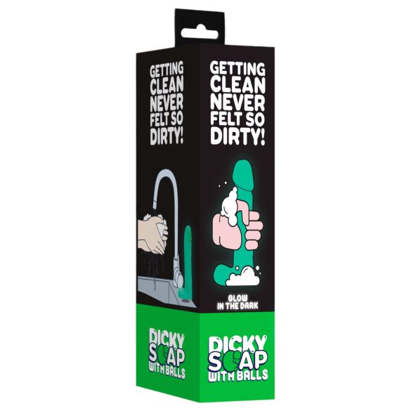 Dicky - mydło świecące w ciemności penis z jądrami 265g