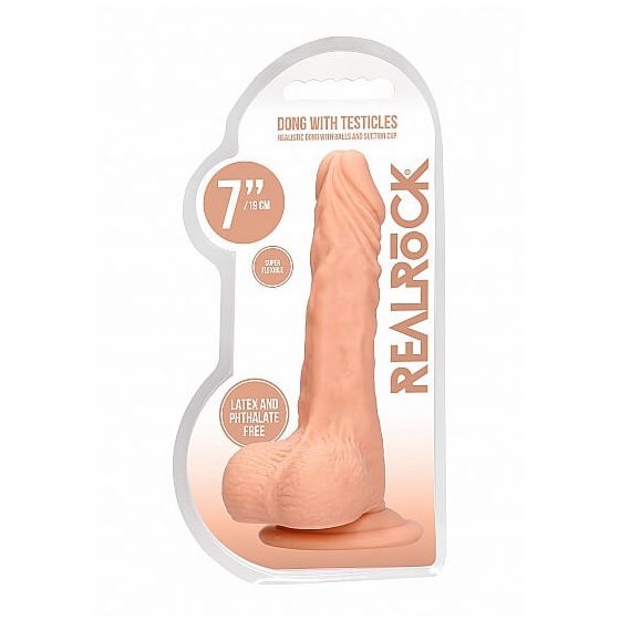 RealRock Dong 7 - realistyczne dildo z jądrami (17 cm) - naturalne