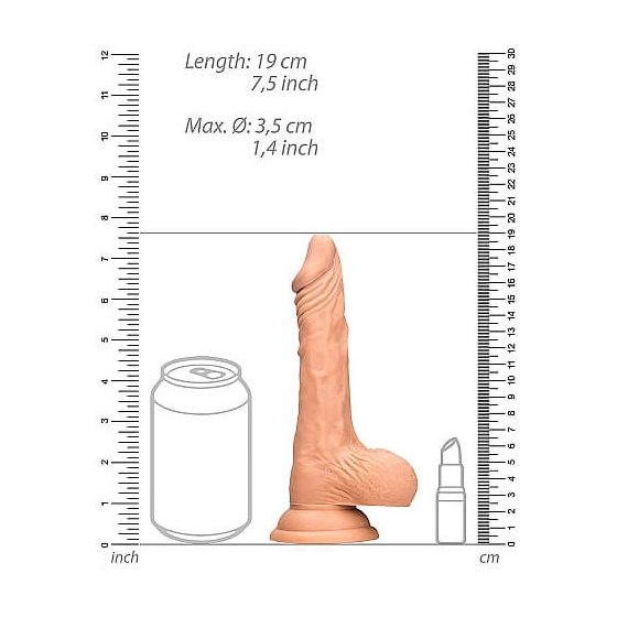 RealRock Dong 7 - realistyczne dildo z jądrami (17 cm) - naturalne