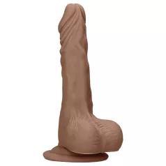   RealRock - realistyczny dildo z jądrami - 17 cm - ciemny kolor
