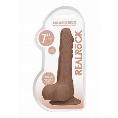   RealRock Dong 7 - realistyczne dildo z jądrami (17 cm) - ciemny naturalny