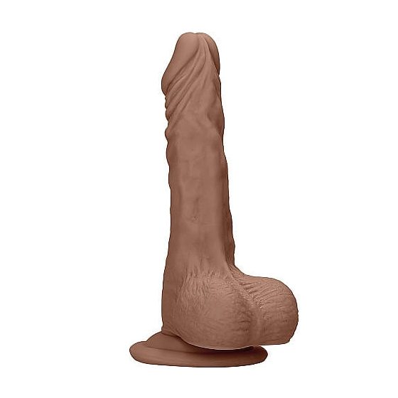 RealRock Dong 7 - realistyczne dildo z jądrami (17 cm) - ciemny naturalny