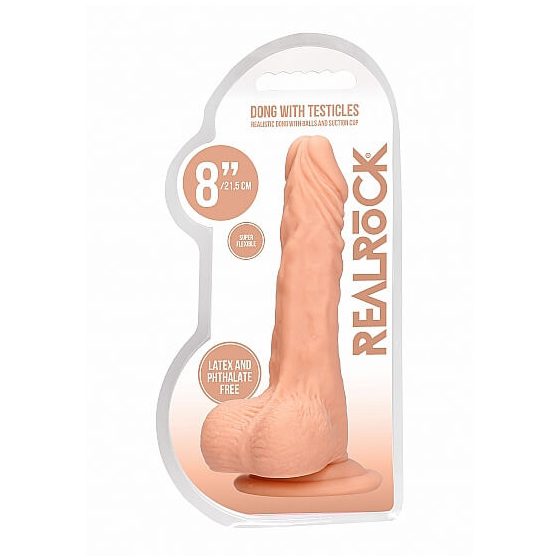 RealRock Dong 8 - realistyczne dildo z jądrami (20 cm) - naturalne