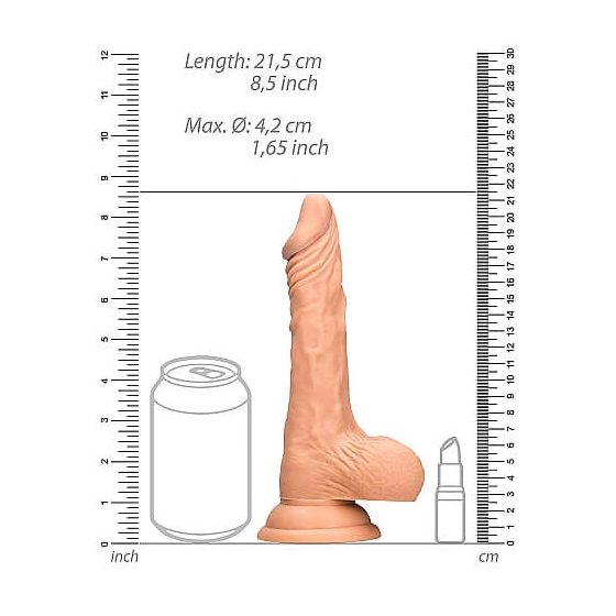 RealRock Dong 8 - realistyczne dildo z jądrami (20 cm) - naturalne