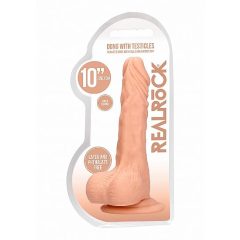   RealRock Dong 10 - realistyczne dildo z jądrami (25 cm) - naturalne