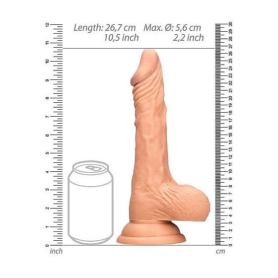 RealRock Dong 10 - realistyczne dildo z jądrami (25 cm) - naturalne