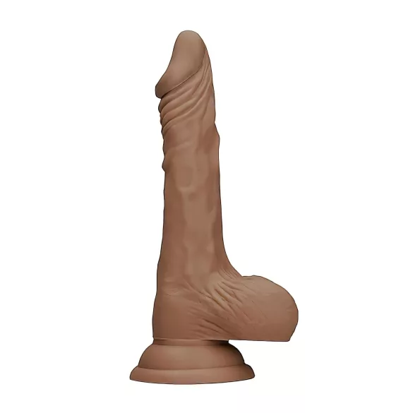 RealRock - dildo realistyczne z jądrami - 25 cm - ciemny odcień