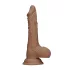 RealRock - dildo realistyczne z jądrami - 25 cm - ciemny odcień