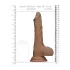 RealRock - dildo realistyczne z jądrami - 25 cm - ciemny odcień