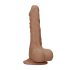 RealRock Dong 10 - realistyczny dildo z jądrami (25cm) - ciemny naturalny