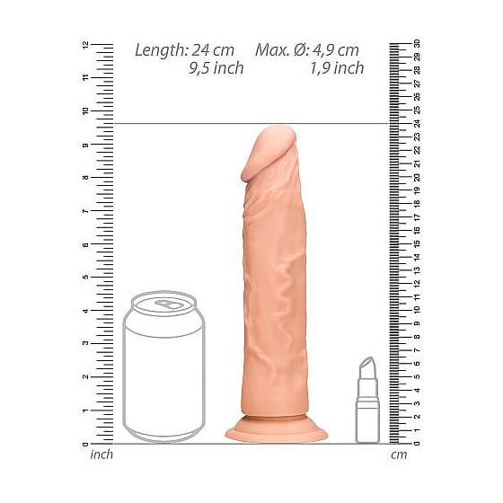 RealRock Dong 9 - realistyczne dildo (23 cm) - naturalne