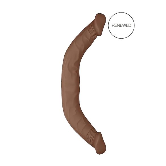 RealRock Double Dong 18 - podwójne dildo (46 cm) - ciemny naturalny kolor