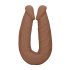 RealRock Double Dong 18 - podwójne dildo (46 cm) - ciemny naturalny kolor