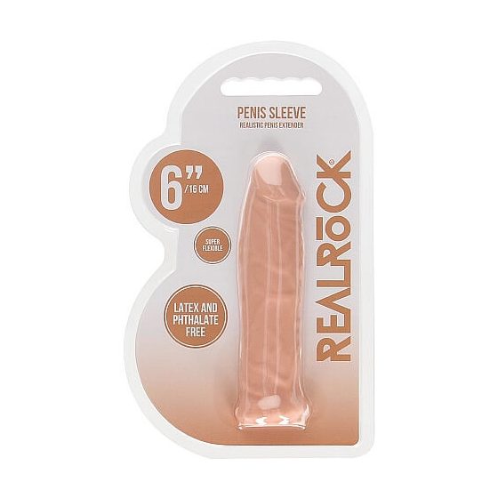 RealRock Penis Sleeve 6 - pochwa na penisa (17 cm) - naturalna