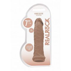   RealRock Penis Sleeve 6 - osłona na penisa (17 cm) - ciemny naturalny