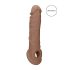 RealRock nakładka na penisa 21cm - ciemny naturalny kolor