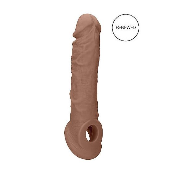 RealRock Penis Sleeve 8 - osłona na penisa (21 cm) - ciemny naturalny