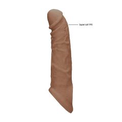   RealRock Penis Sleeve 8 - osłona na penisa (21 cm) - ciemny naturalny