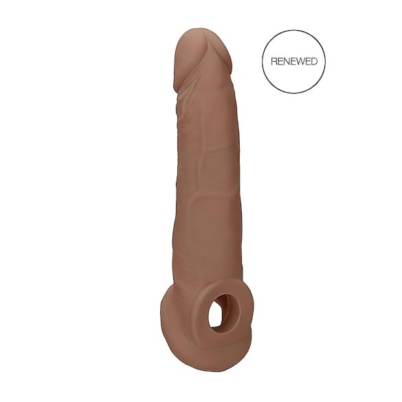 RealRock Rękaw na penisa 9 - nakładka (21,5 cm) - ciemny naturalny