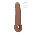 RealRock Rękaw na penisa 9 - nakładka (21,5 cm) - ciemny naturalny