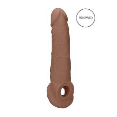   RealRock Penis Sleeve 9 - pochwa na penisa (21,5 cm) - ciemny naturalny