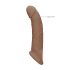 RealRock Rękaw na penisa 9 - nakładka (21,5 cm) - ciemny naturalny