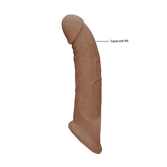 RealRock Penis Sleeve 9 - pochwa na penisa (21,5 cm) - ciemny naturalny