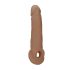 RealRock Rękaw na penisa 9 - nakładka (21,5 cm) - ciemny naturalny