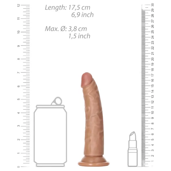 RealRock Slim - realistyczny dildo 15,5 cm - ciemna skóra