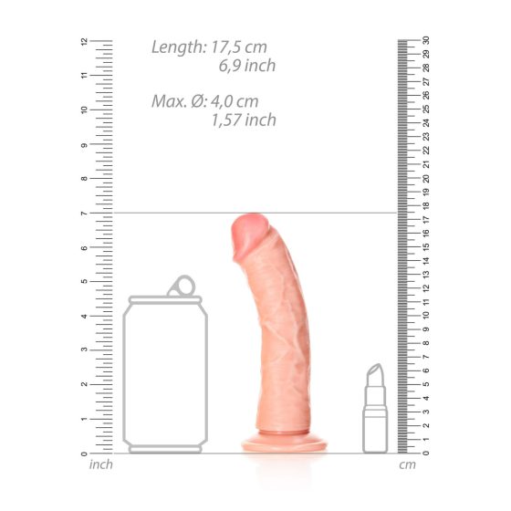 RealRock - realistyczne dildo z zaciskiem - 15,5 cm (naturalne)