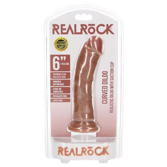 RealRock - realistyczny dildo - 15,5 cm - ciemny odcień skóry