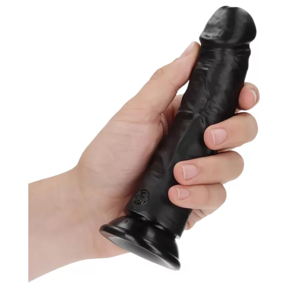 RealRock - dildo z przyssawką - realistyczny - 15,5 cm czarny