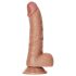 RealRock - sztuczny członek z jądrami, przyssawka - 15,5 cm (ciemna karnacja)