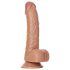 RealRock - sztuczny członek z jądrami, przyssawka - 15,5 cm (ciemna karnacja)