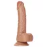 RealRock - dildo z jądrami i przyssawką - 15,5 cm - ciemny beż