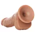 RealRock - dildo z jądrami i przyssawką - 15,5 cm - ciemny beż