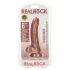 RealRock - dildo z jądrami i przyssawką - 15,5 cm - ciemny beż