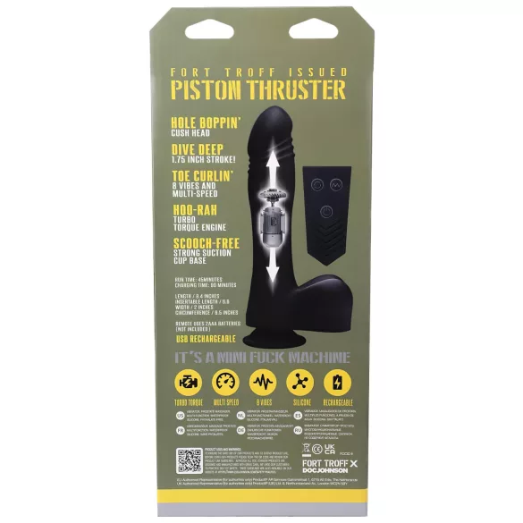 Doc Johnson Mini F-Machine Piston - maszynka do penetracji z pilotem - czarny