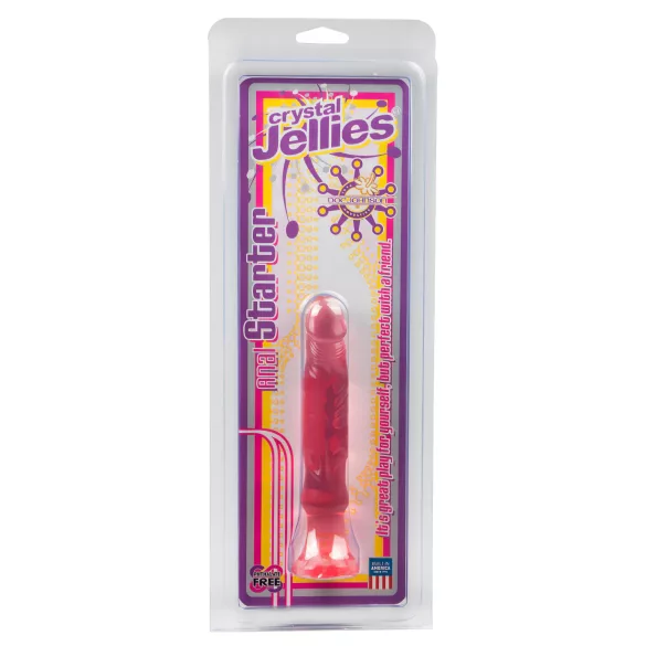 Crystal Jellies - różowe dildo analne z przyssawką