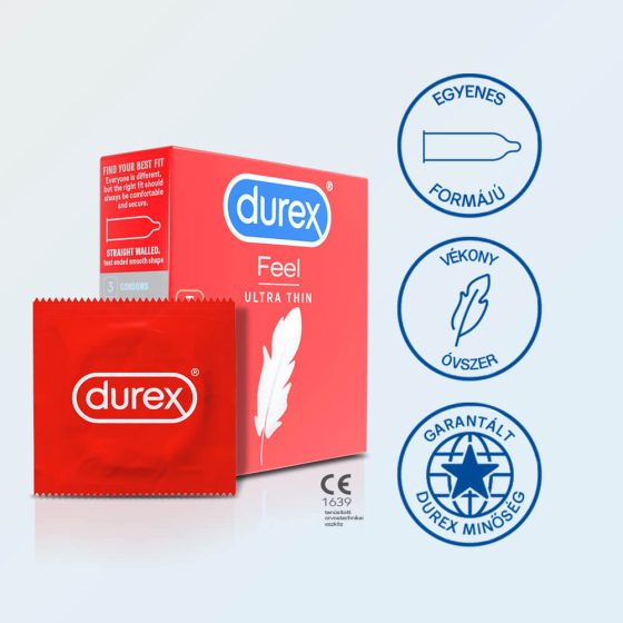 Durex Feel Ultra Thin - ultra realistyczne prezerwatywy (3 sztuki)