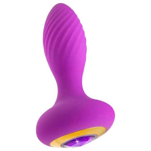 Oh My Gem – wibrujący analny plug z kryształem (fioletowy)
