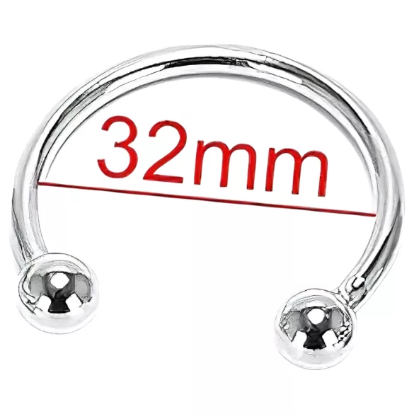 Stalowy pierścień na żołądź - na opóźnienie wytrysku (32 mm)