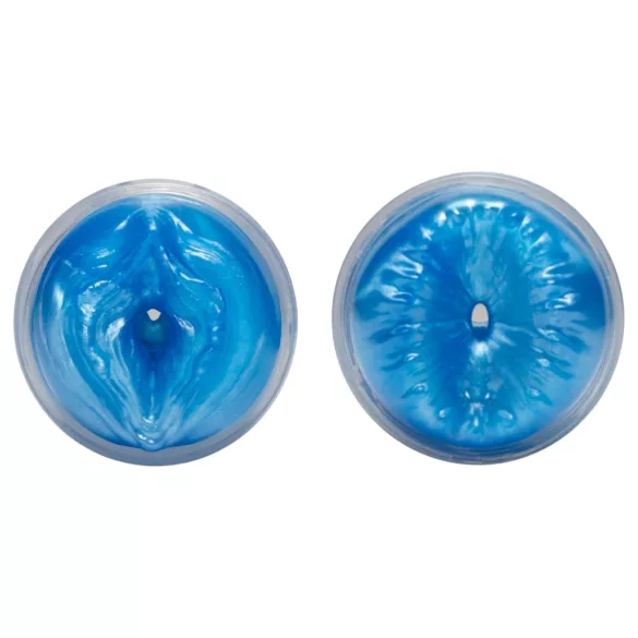 Fleshlight Quickshot Vantage - przezroczysty podwójny masturbator (niebieski)