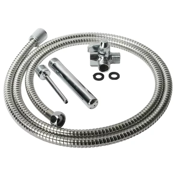 Shower Enema - zestaw do lewatywy intymnej - aluminium - srebrny