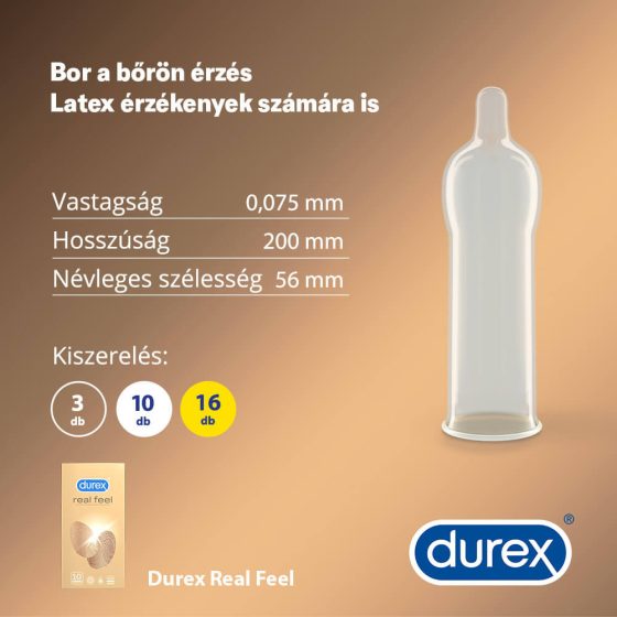 Durex Real Feel - prezerwatywa bez lateksu (10 sztuk)