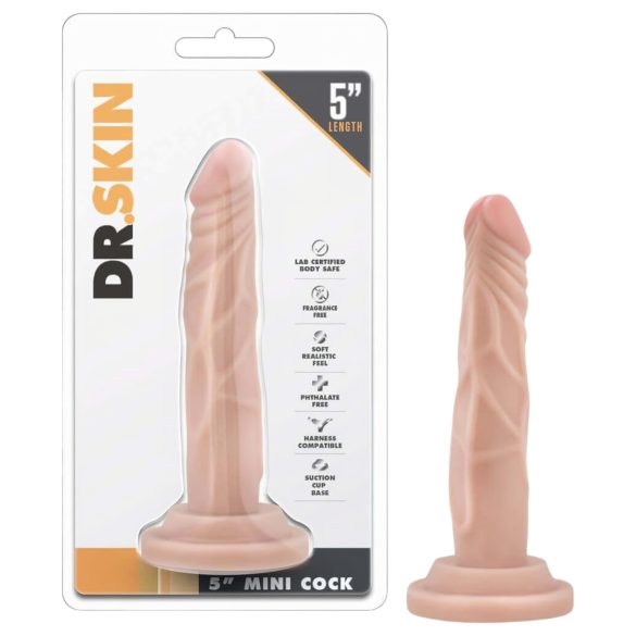 Dr. Skin 5 - realistyczny dildo z przyssawką - 14,5cm, naturalny
