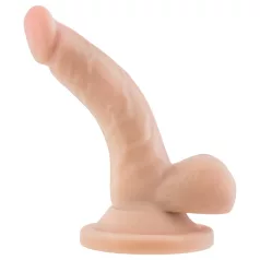   Dr. Skin - realistyczny dildo z jądrami i przyssawką - silikon, cielisty, 12 cm