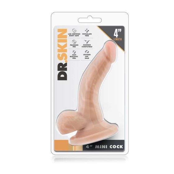 Dr. Skin 4 - dildo z zaciskiem na jądra - naturalne (12 cm)